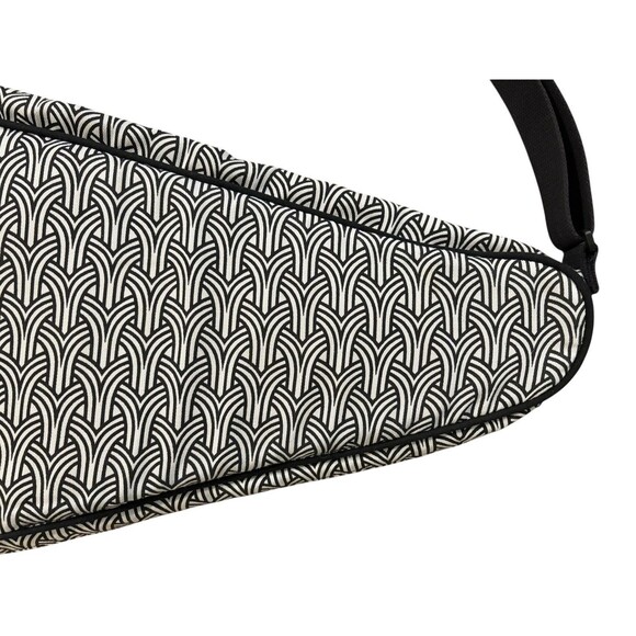 Ame & Lulu Racquet Bag Black & White Adj Strap Padded Zipper Exterior Pocket - Picture 2 of 7